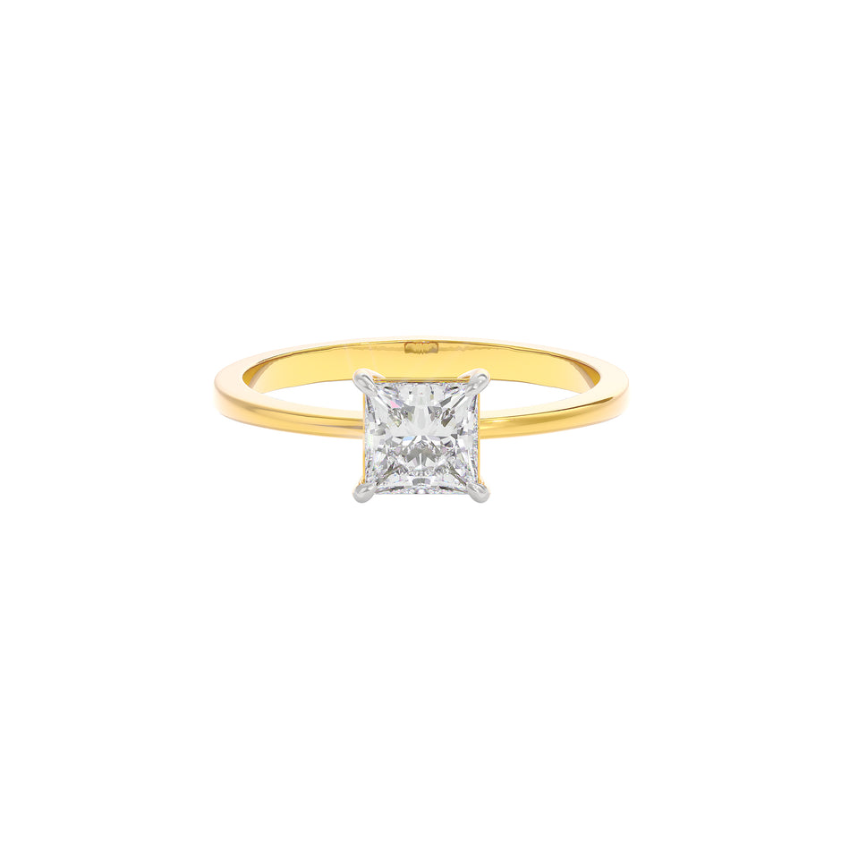 Enchanted Halo Diamond Ring 18 KT / Yellow Gold / 22