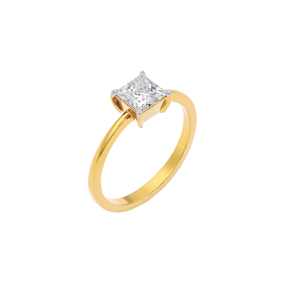 Enchanted Halo Diamond Ring 18 KT / Yellow Gold / 22