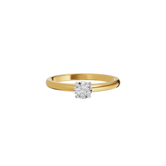 Infinite Classic Round Diamond Ring 18 KT / Yellow Gold / 18