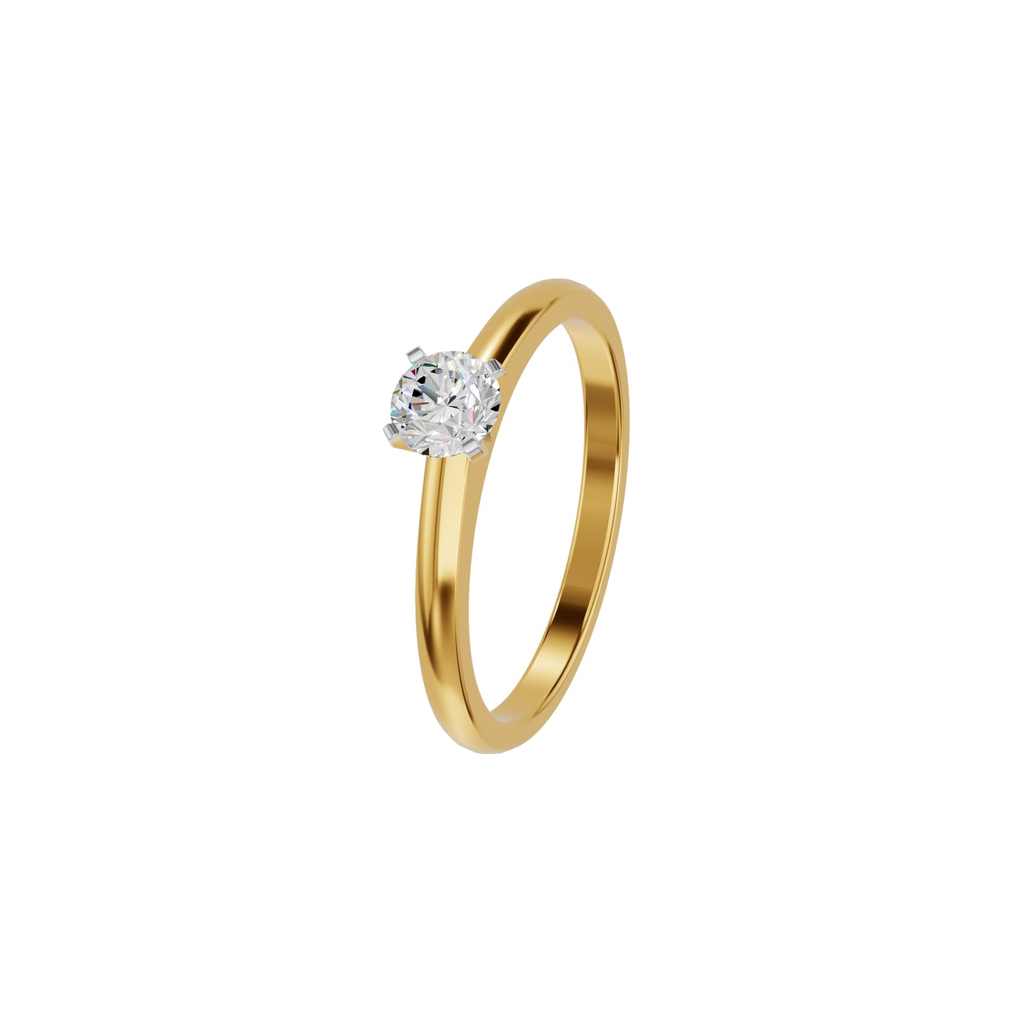 Infinite Classic Round Diamond Ring 18 KT / Yellow Gold / 18