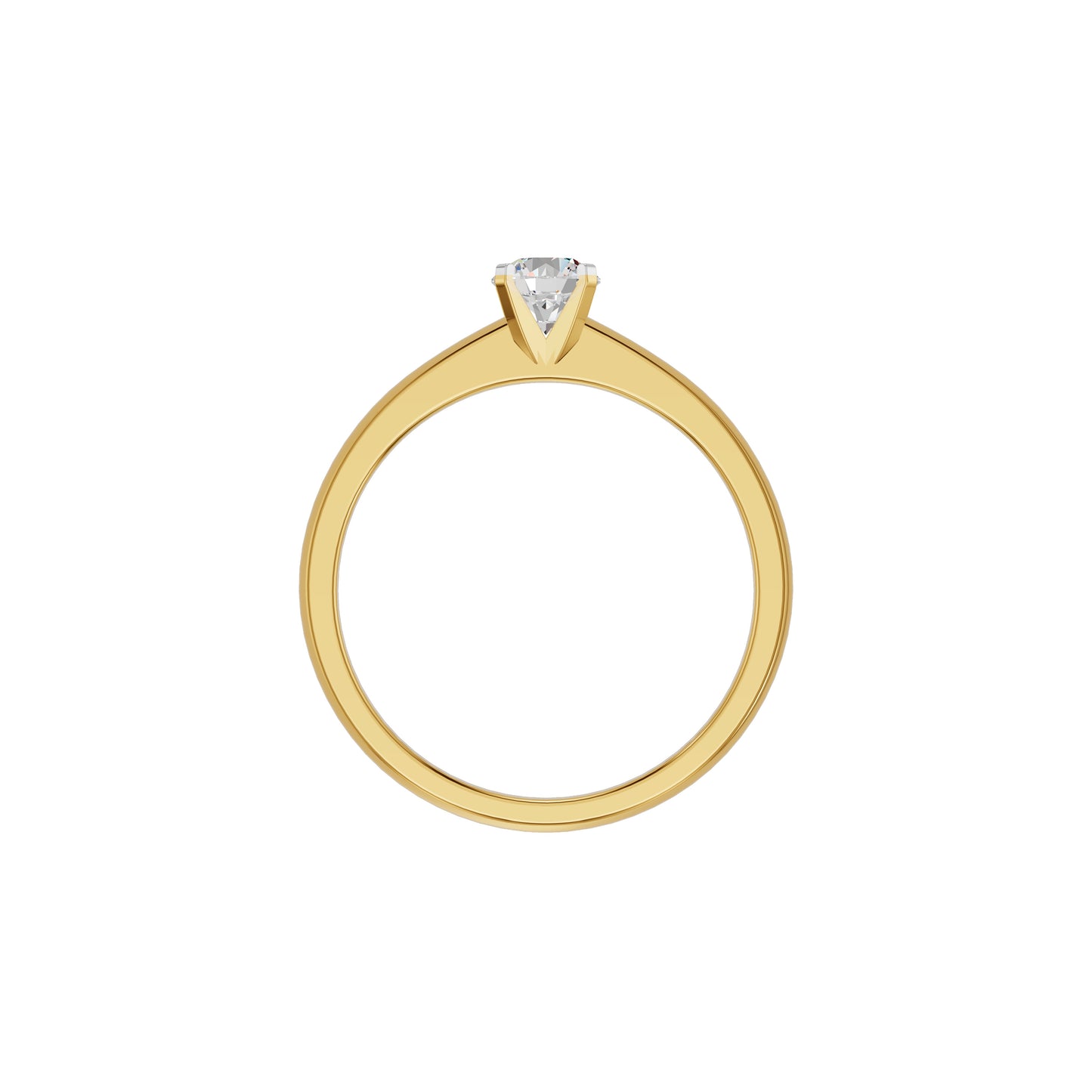 Infinite Classic Round Diamond Ring 18 KT / Yellow Gold / 18