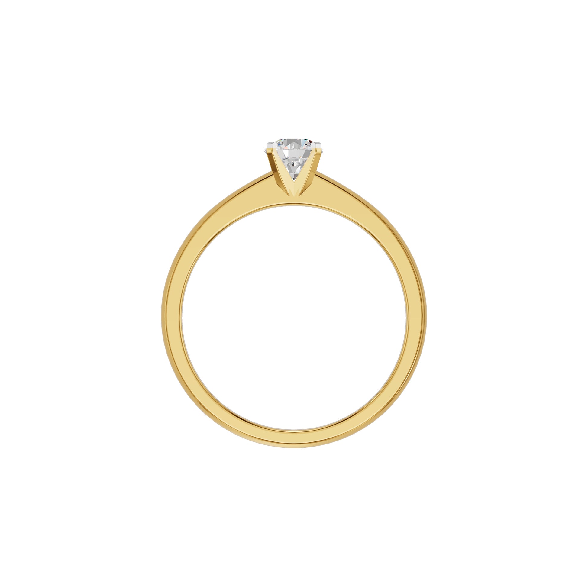 Infinite Classic Round Diamond Ring 18 KT / Yellow Gold / 18