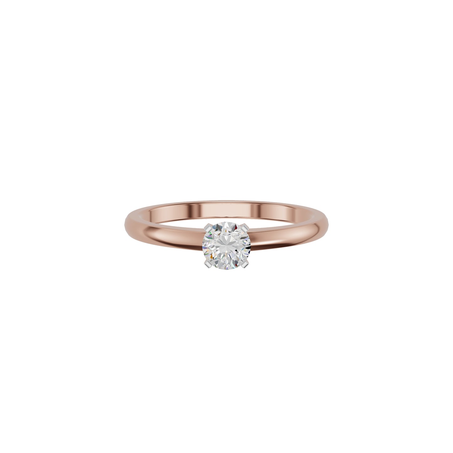 Emily Classic Round Diamond Ring 18 KT / Rose Gold / 18