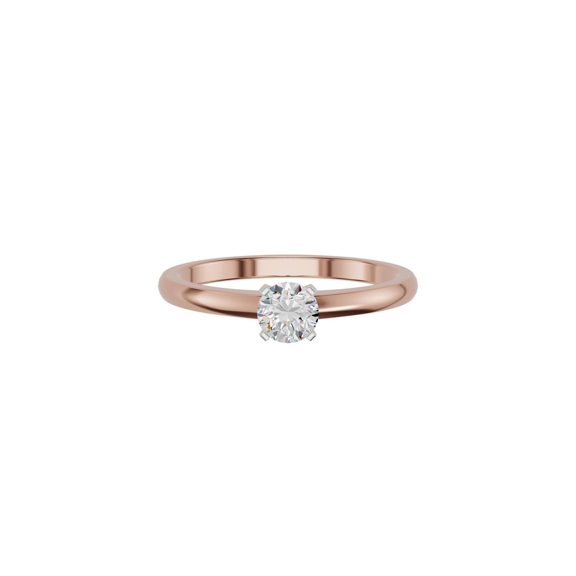 Emily Classic Round Diamond Ring 18 KT / Rose Gold / 18