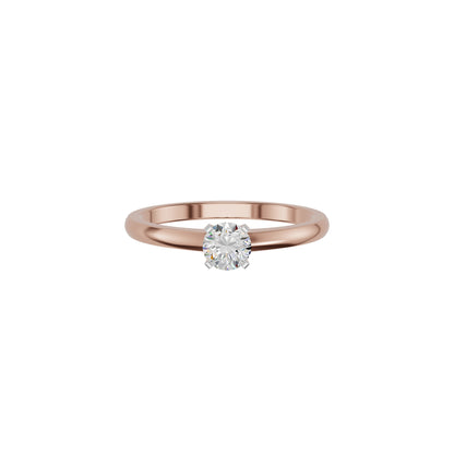Emily Classic Round Diamond Ring 18 KT / Rose Gold / 18