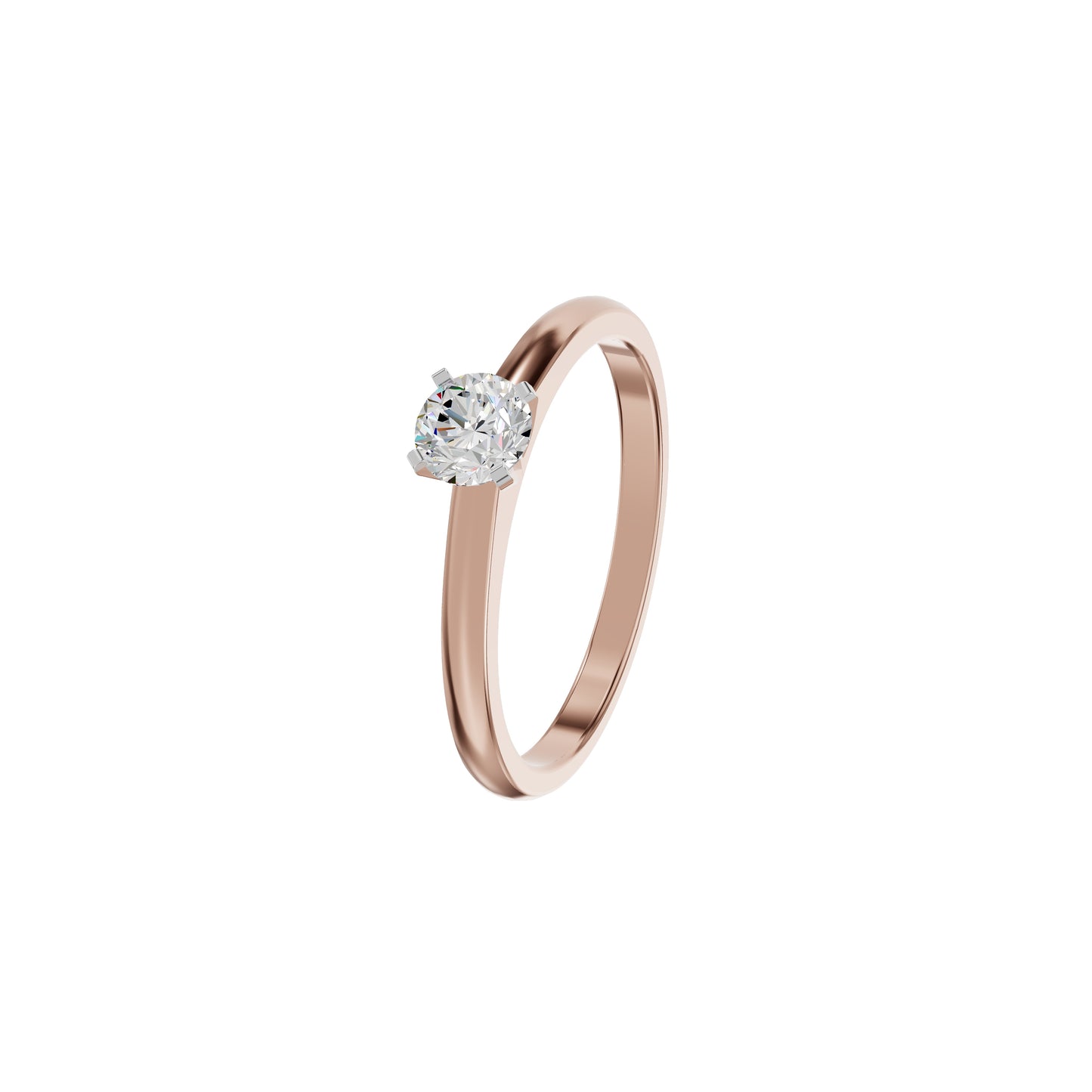 Emily Classic Round Diamond Ring 18 KT / Rose Gold / 18