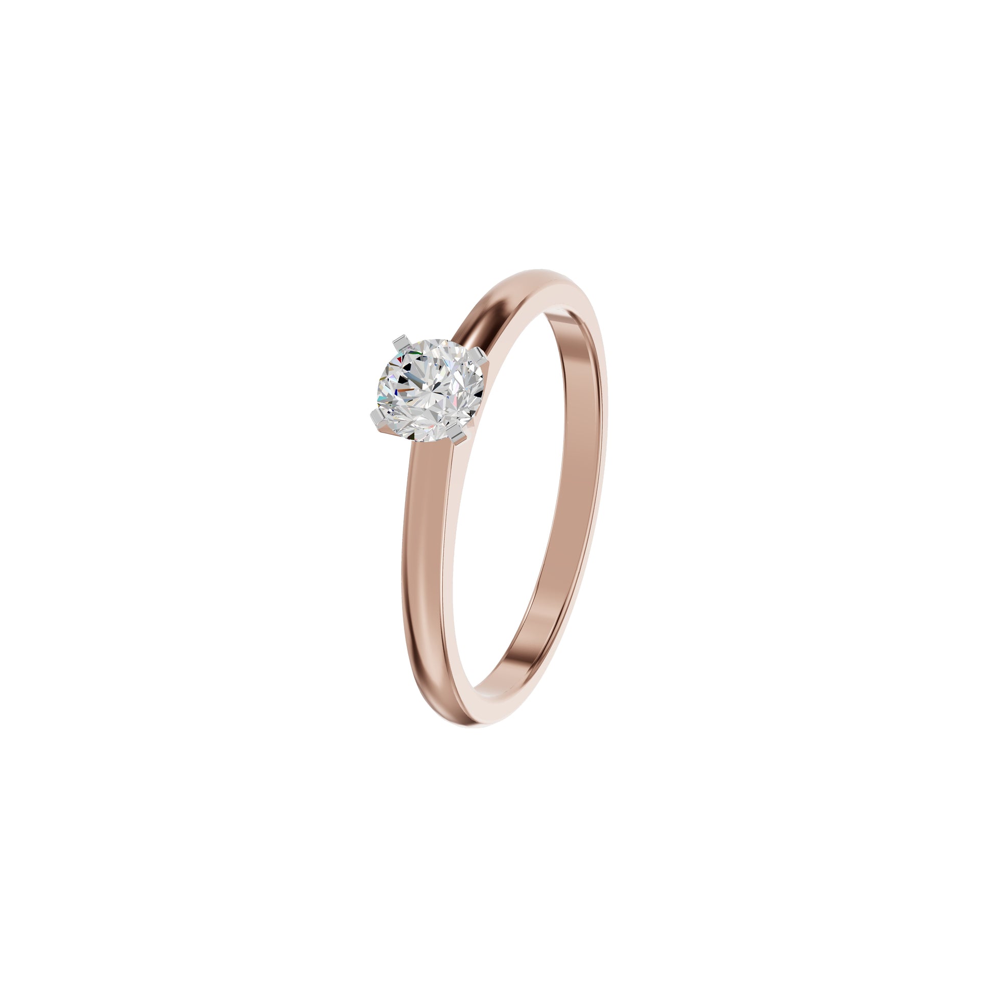 Emily Classic Round Diamond Ring 18 KT / Rose Gold / 18