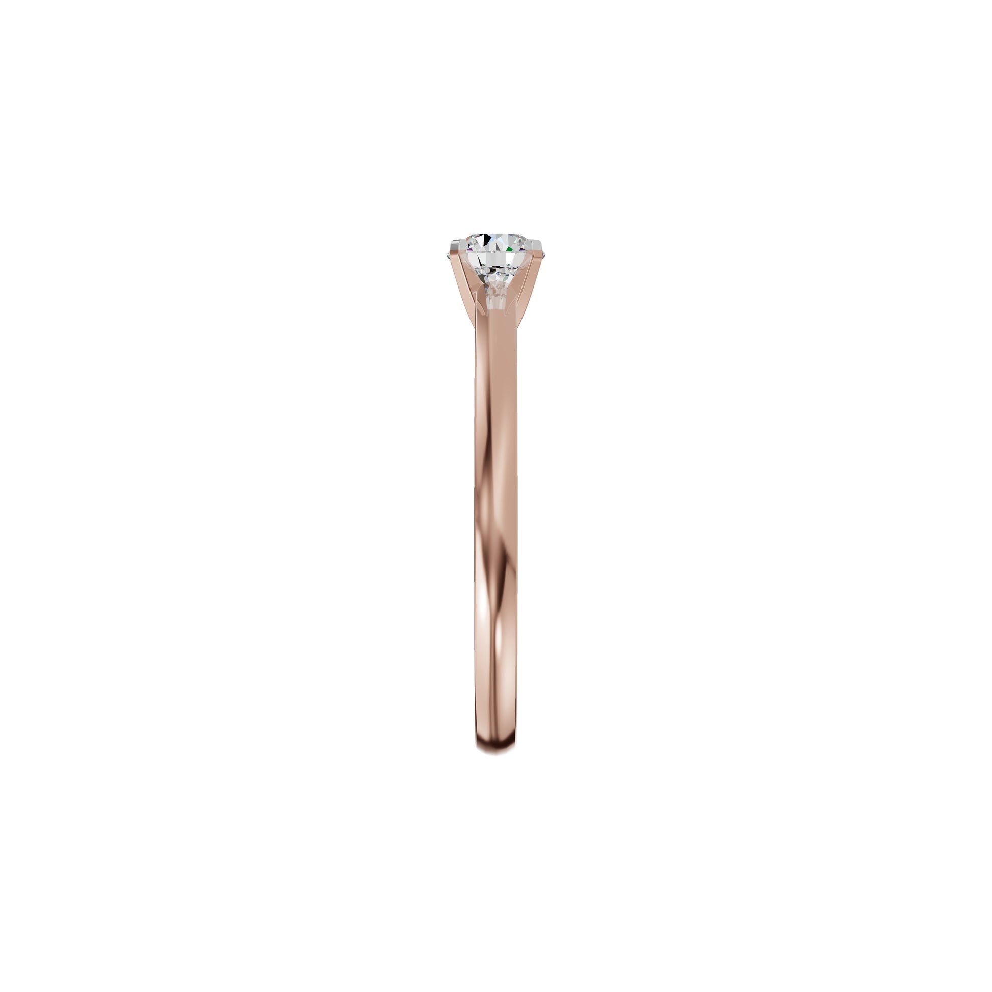 Emily Classic Round Diamond Ring 18 KT / Rose Gold / 18