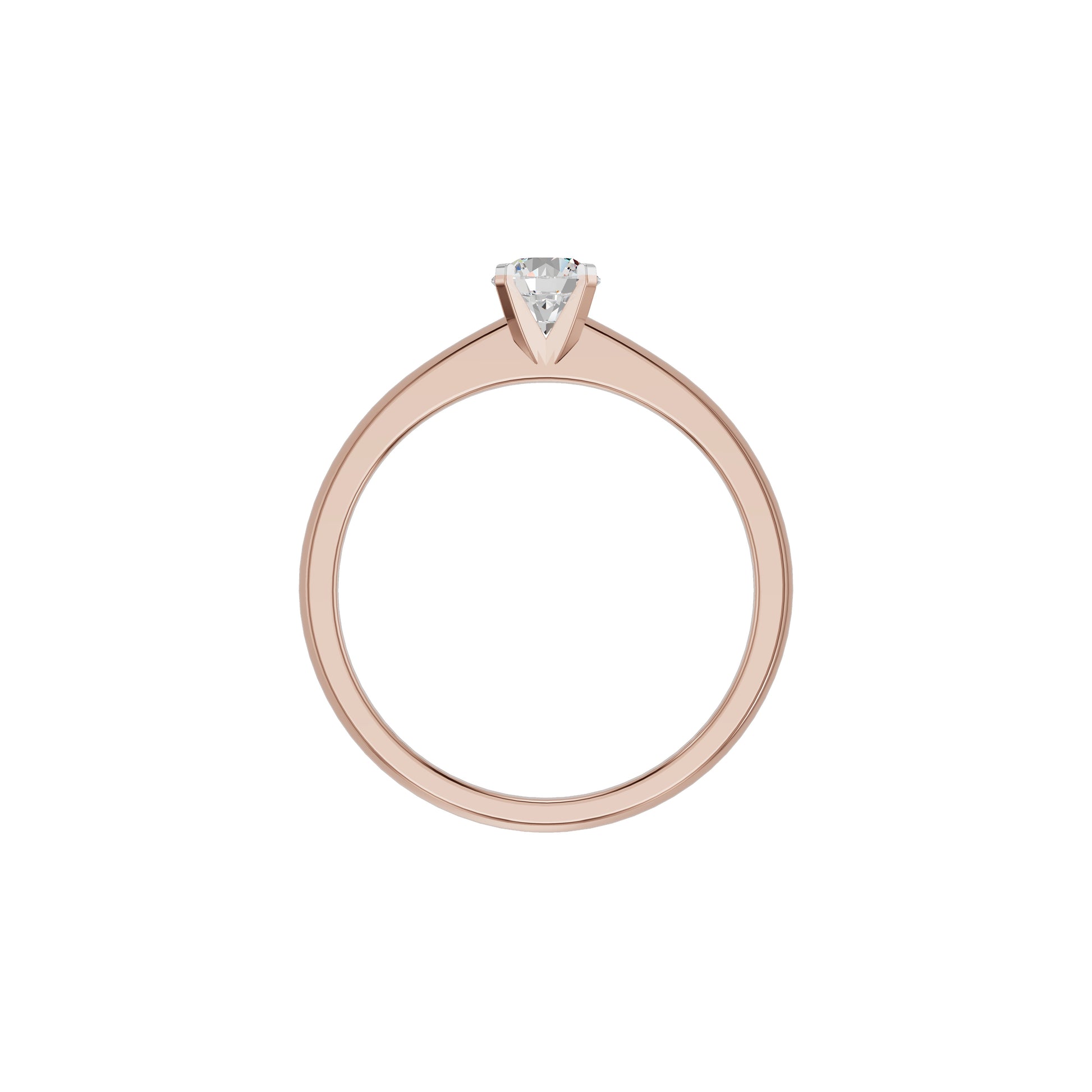 Emily Classic Round Diamond Ring 18 KT / Rose Gold / 18