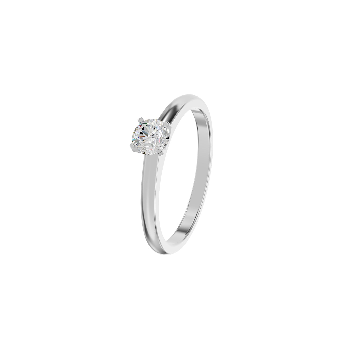 Emily Classic Round Diamond Ring 18 KT / White Gold / 18