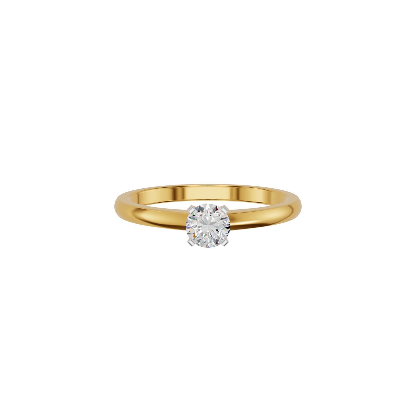 Emily Classic Round Diamond Ring 18 KT / Yellow Gold / 18
