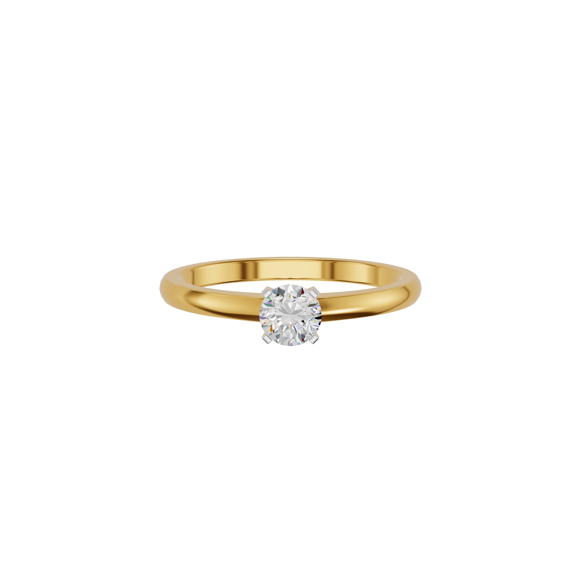 Emily Classic Round Diamond Ring 18 KT / Yellow Gold / 18
