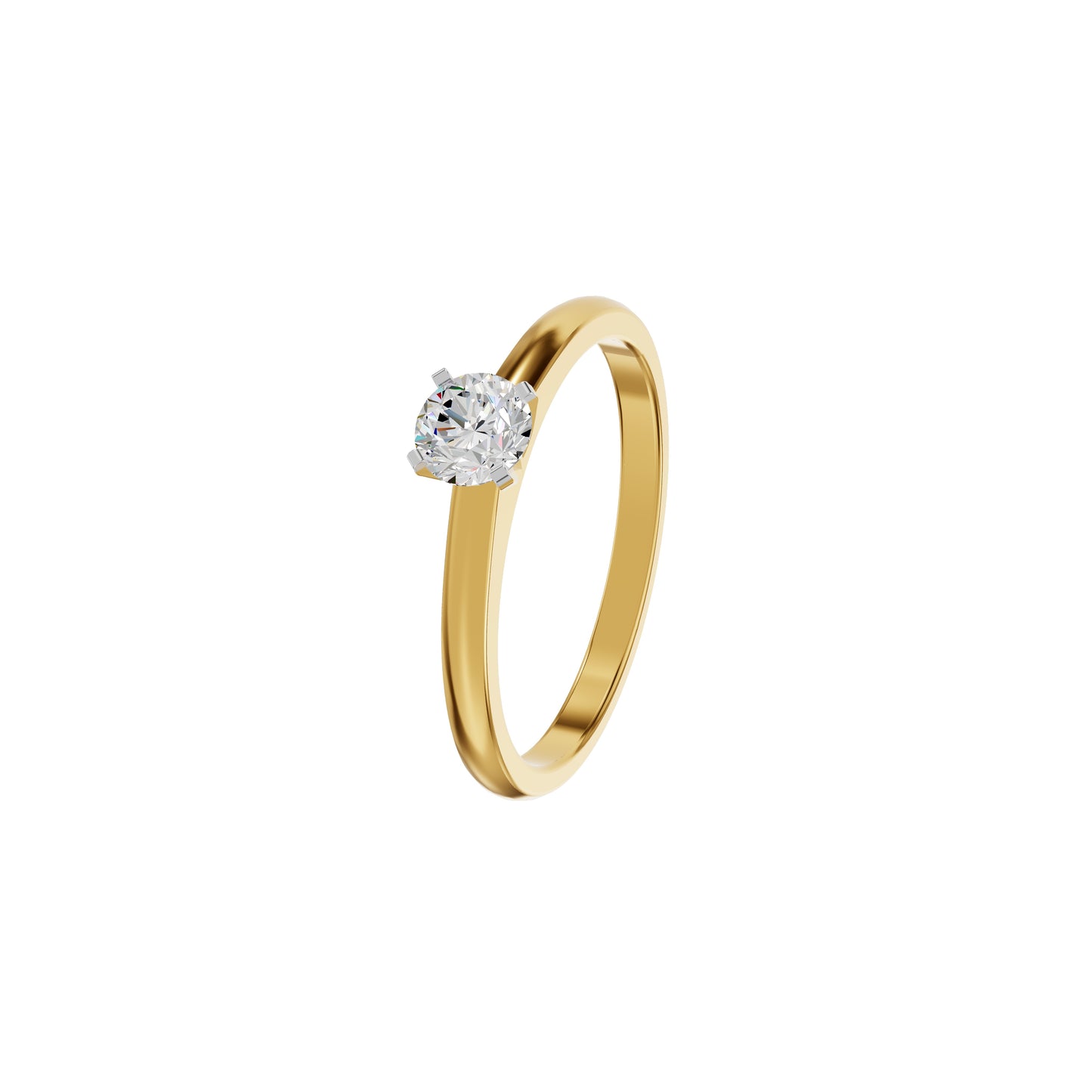 Emily Classic Round Diamond Ring 18 KT / Yellow Gold / 18