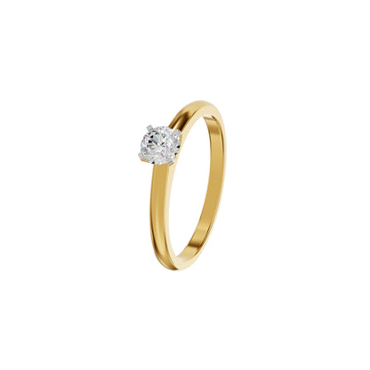 Emily Classic Round Diamond Ring 18 KT / Yellow Gold / 18