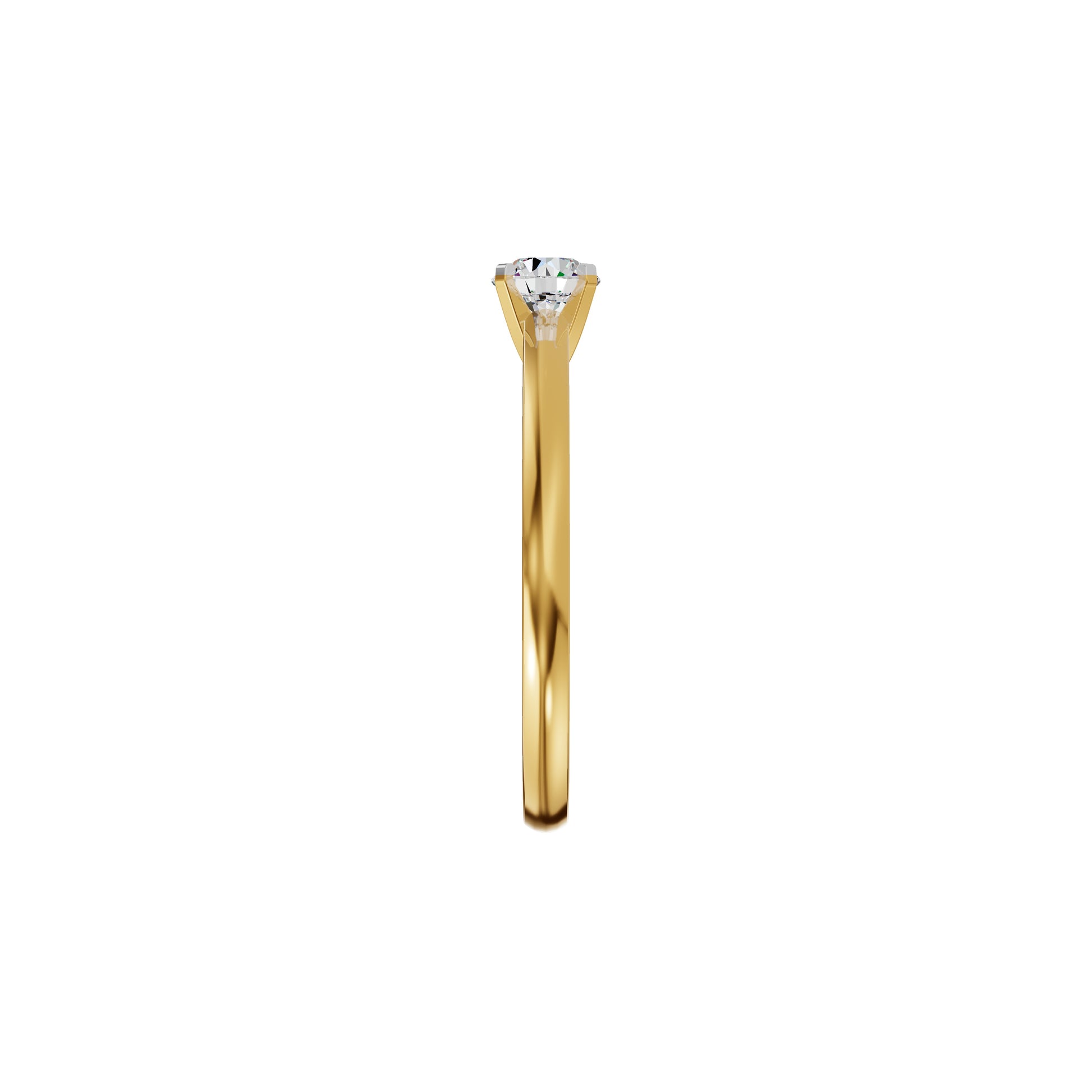 Emily Classic Round Diamond Ring 18 KT / Yellow Gold / 18