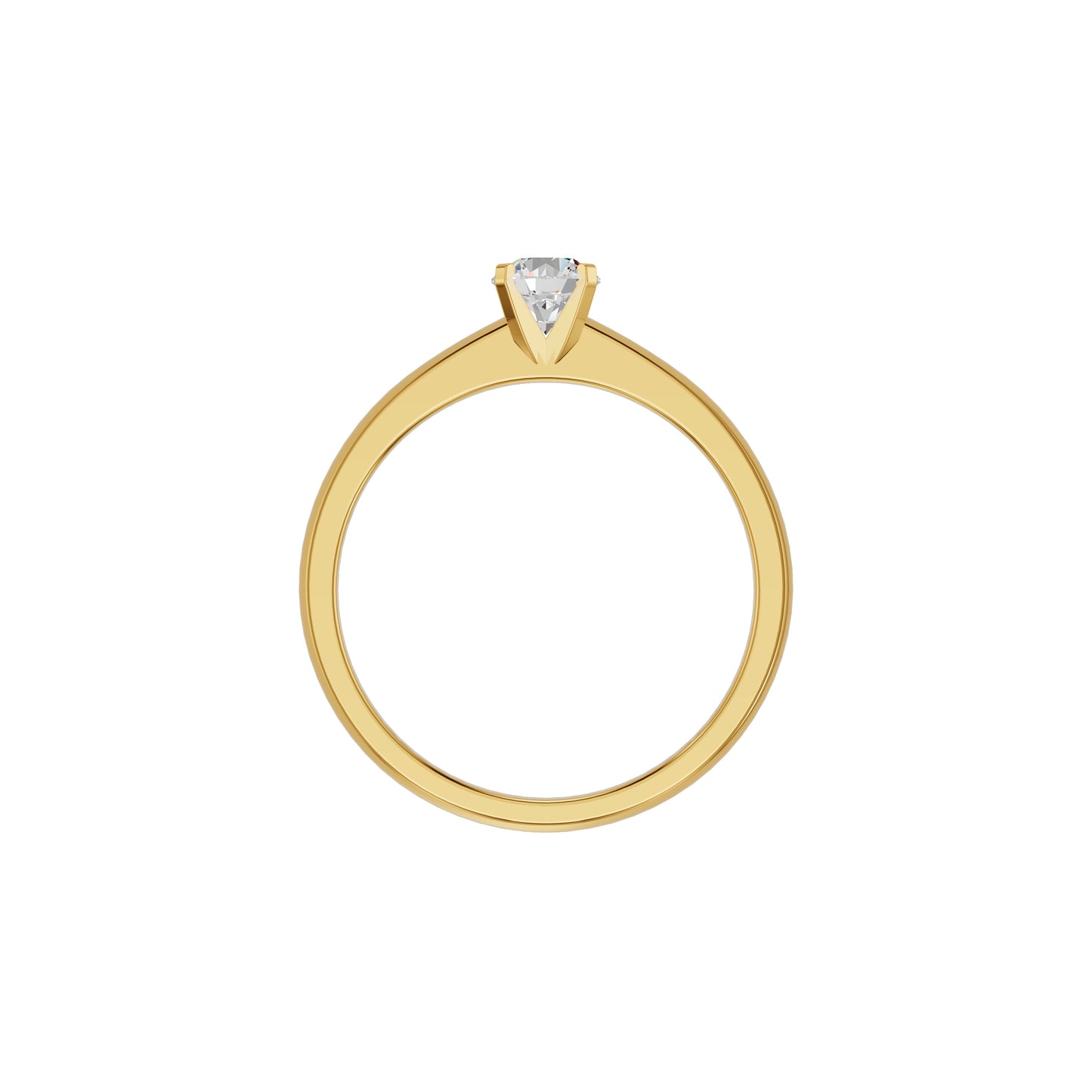 Emily Classic Round Diamond Ring 18 KT / Yellow Gold / 18