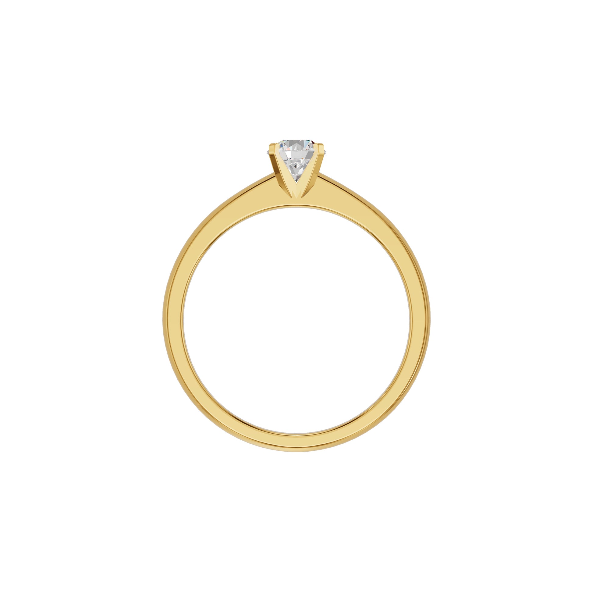 Emily Classic Round Diamond Ring 18 KT / Yellow Gold / 18