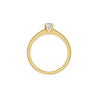 Emily Classic Round Diamond Ring 18 KT / Yellow Gold / 18