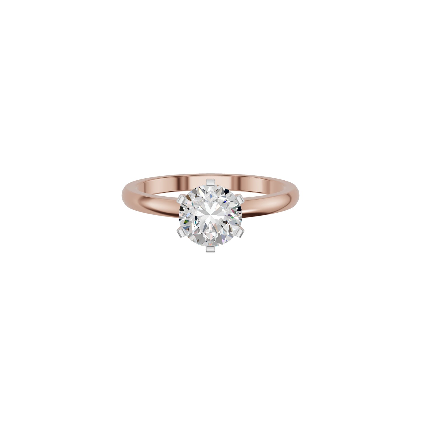 Princess Crown Diamond Ring 18 KT / Rose Gold / 18