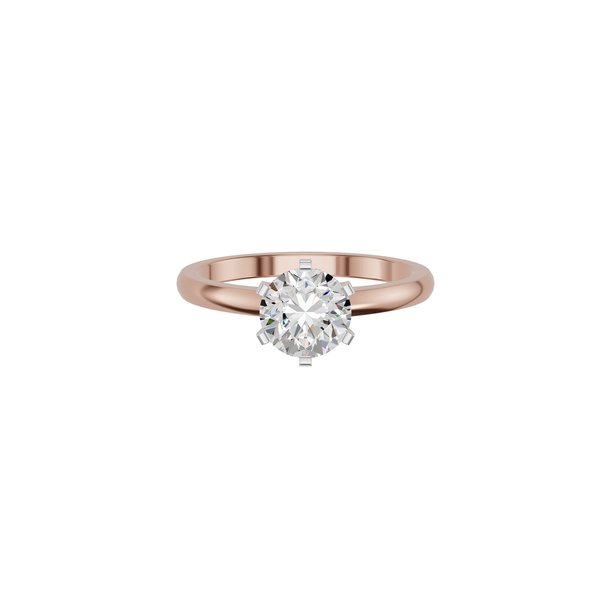 Princess Crown Diamond Ring 18 KT / Rose Gold / 18