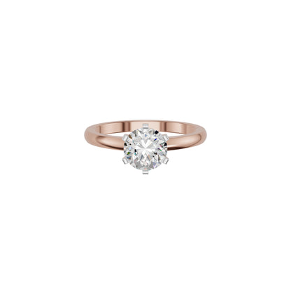 Princess Crown Diamond Ring 18 KT / Rose Gold / 18