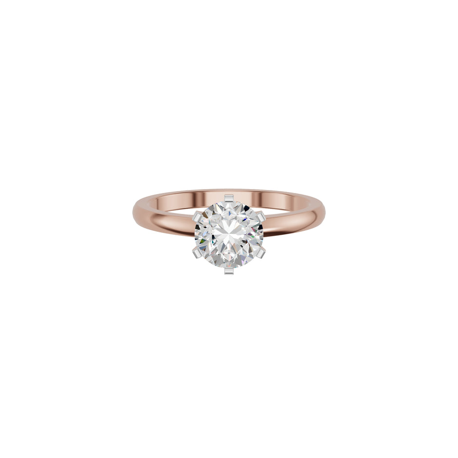 Princess Crown Diamond Ring 18 KT / Rose Gold / 18