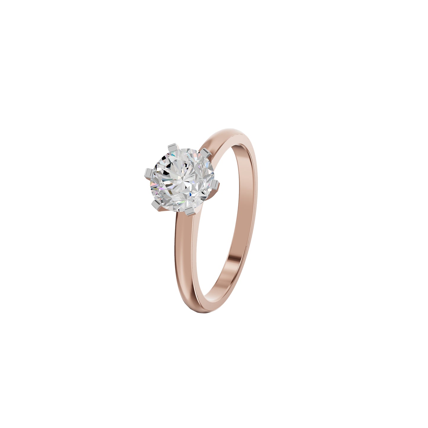 Princess Crown Diamond Ring 18 KT / Rose Gold / 18