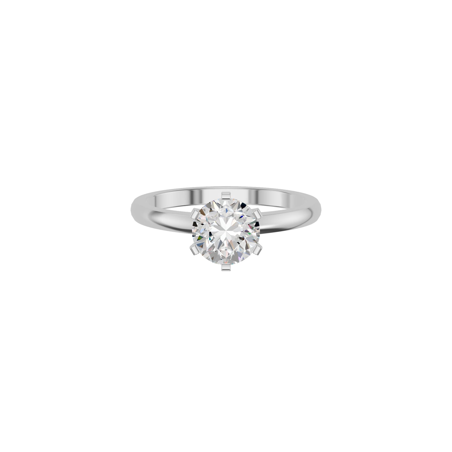 Princess Crown Diamond Ring 18 KT / White Gold / 18