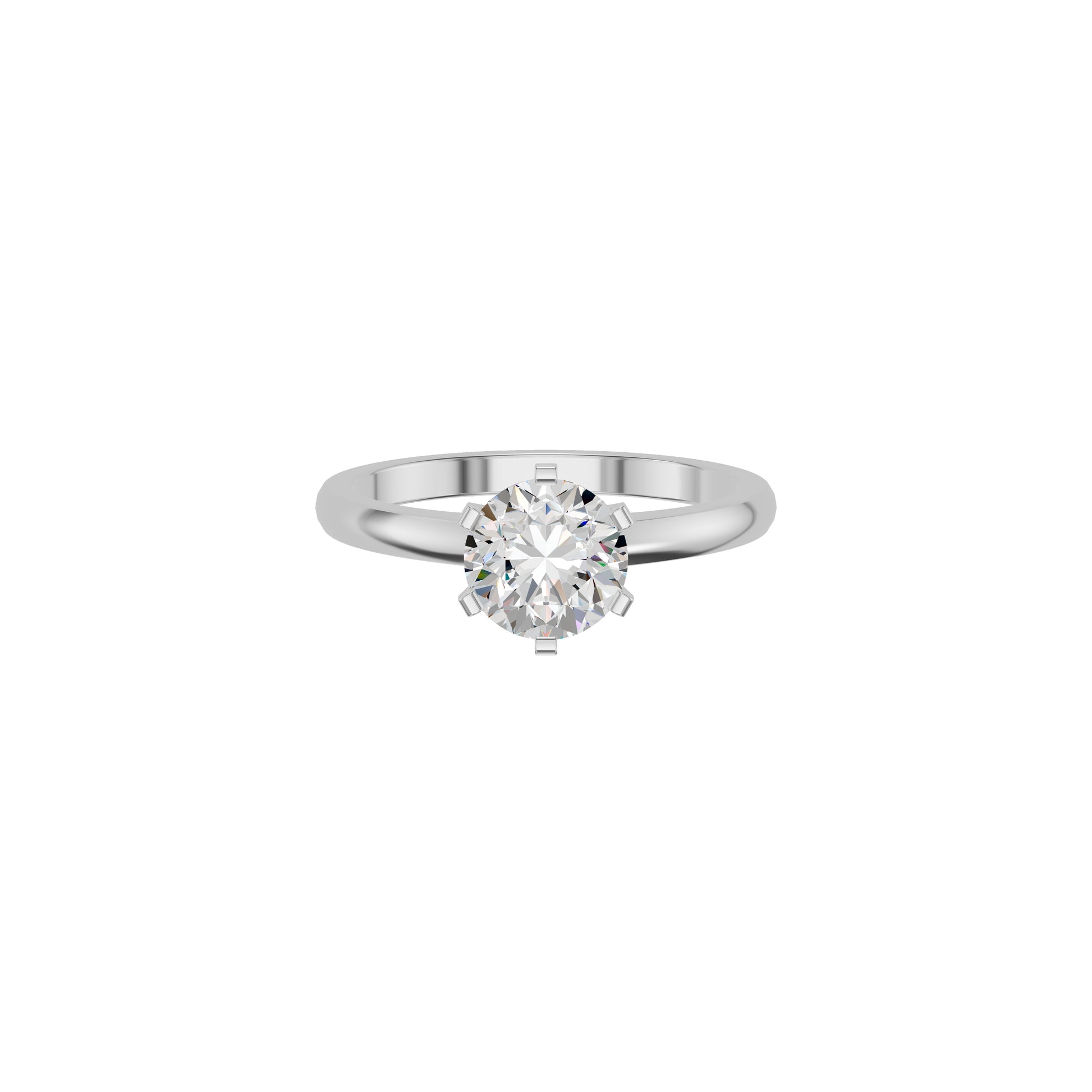 Princess Crown Diamond Ring 18 KT / White Gold / 18