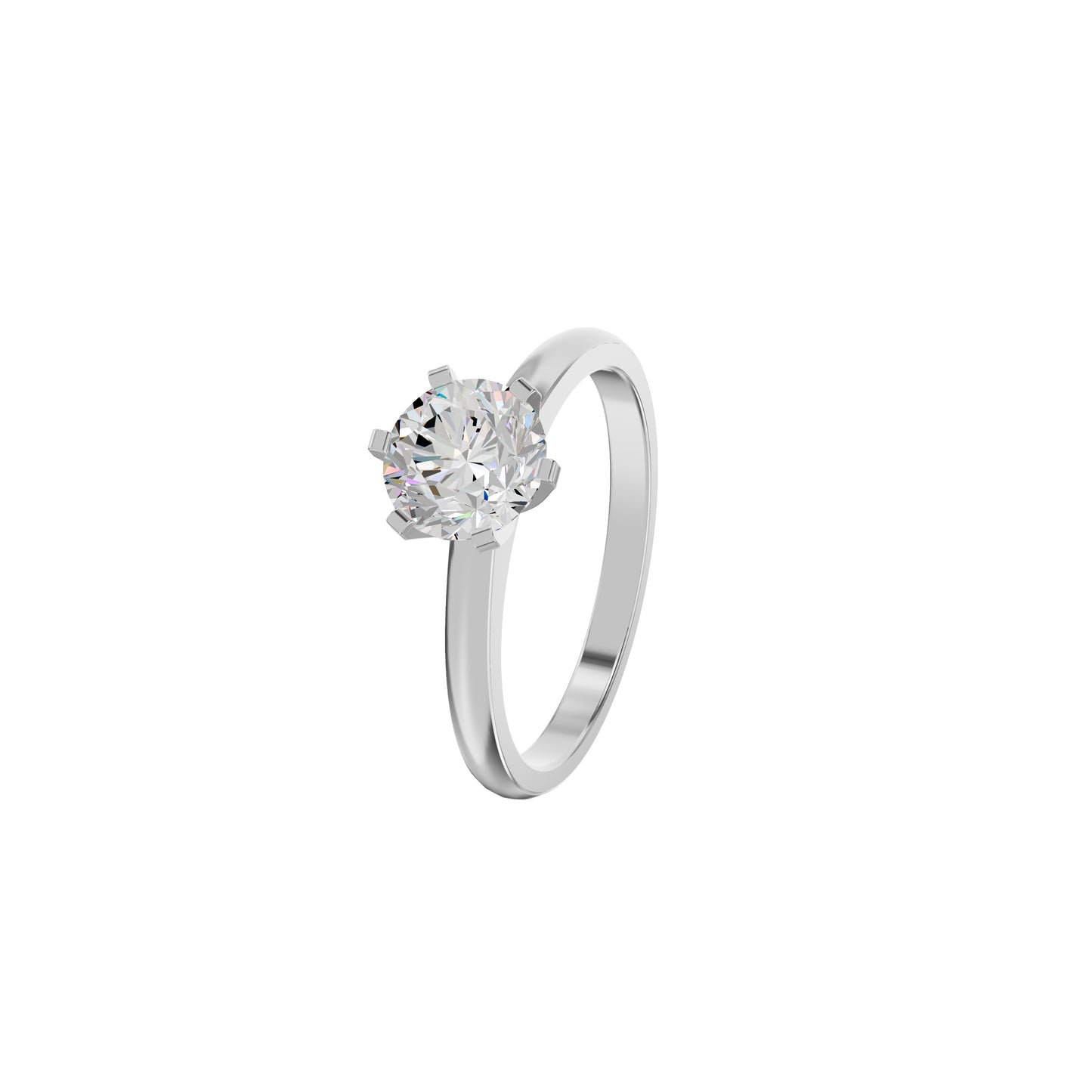 Princess Crown Diamond Ring 18 KT / White Gold / 18