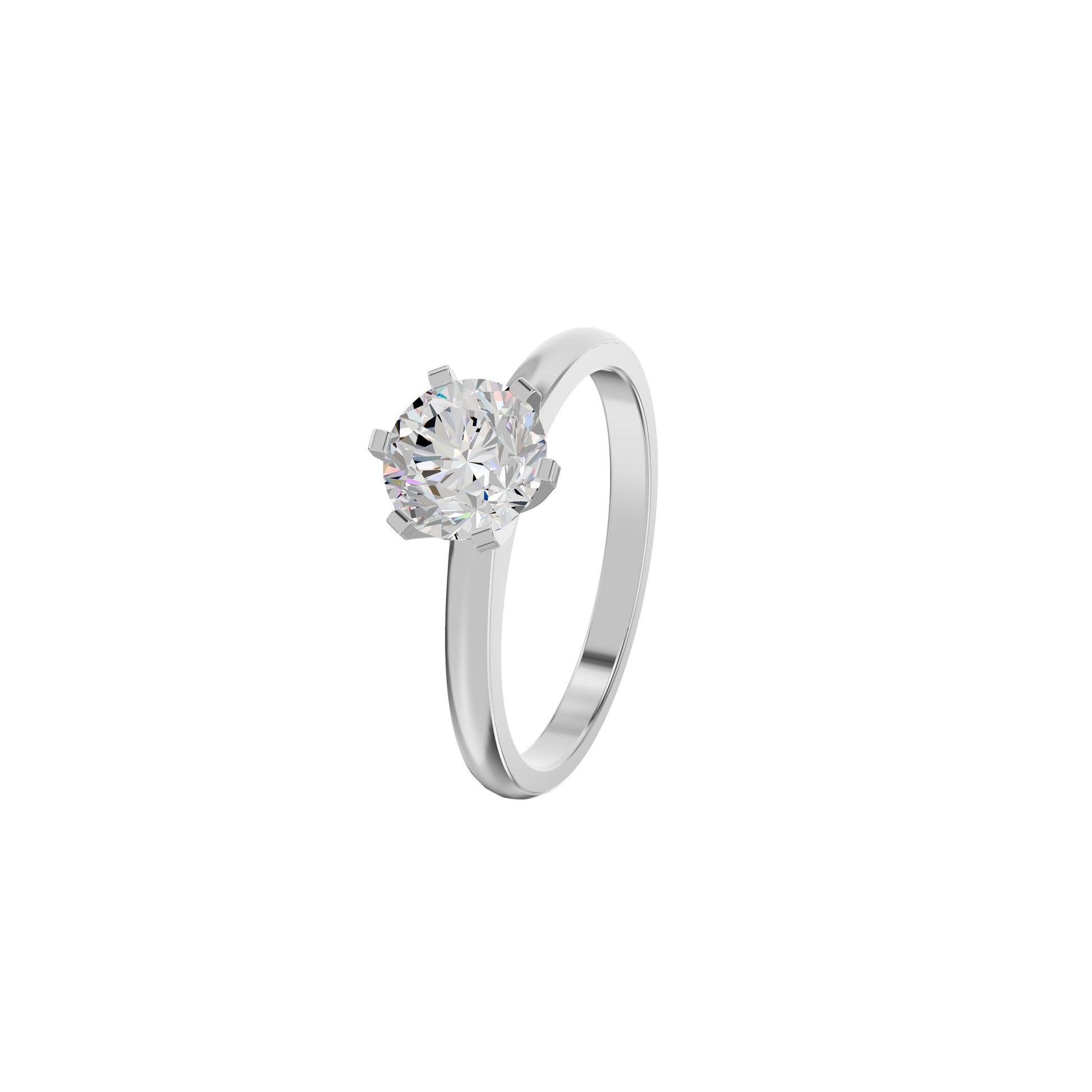 Princess Crown Diamond Ring 18 KT / White Gold / 18