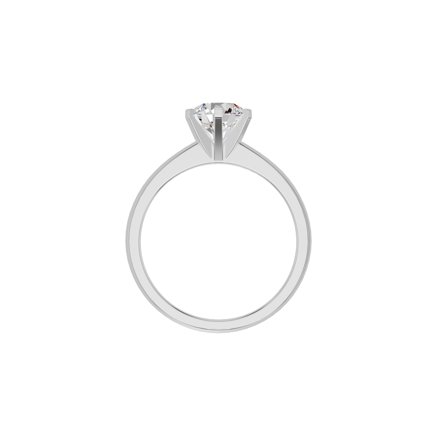 Princess Crown Diamond Ring 18 KT / White Gold / 18