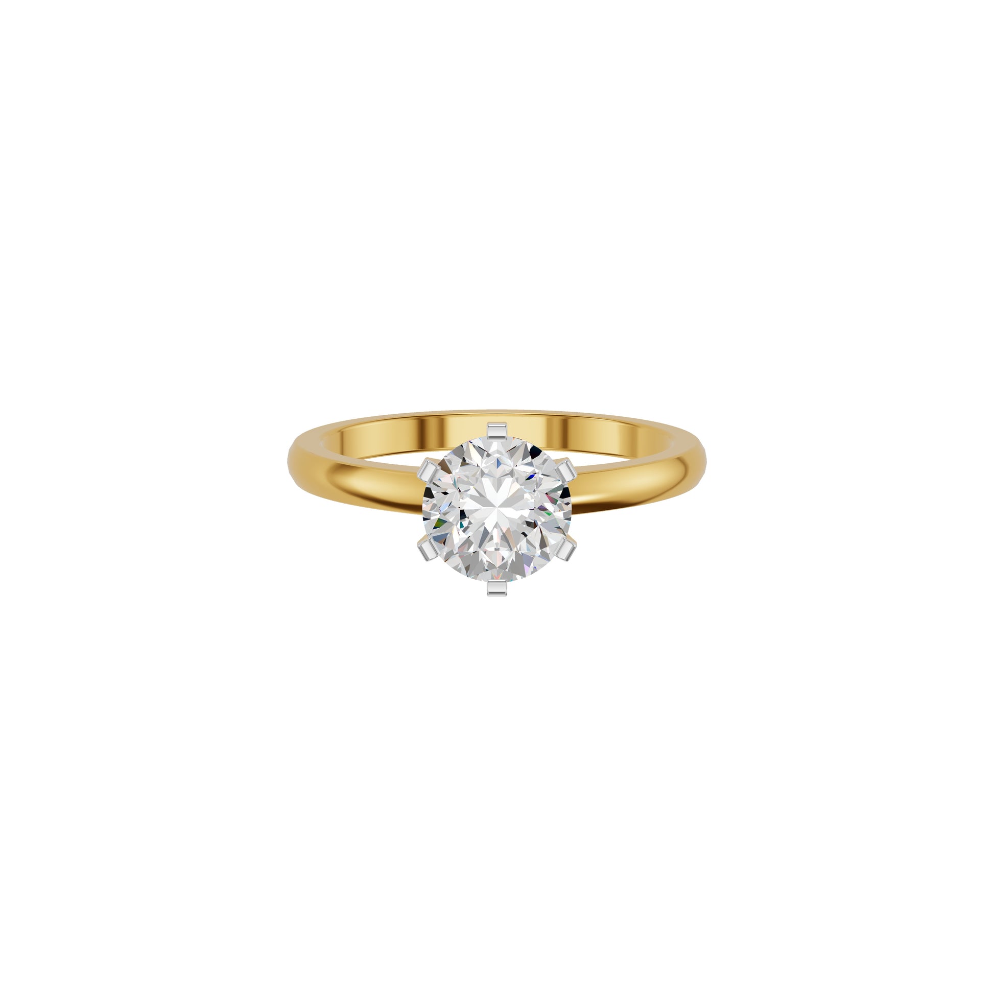 Princess Crown Diamond Ring 18 KT / Yellow Gold / 18