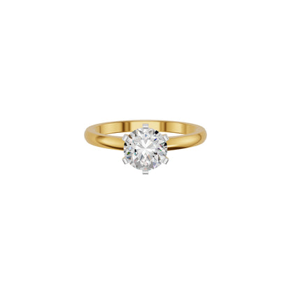 Princess Crown Diamond Ring 18 KT / Yellow Gold / 18