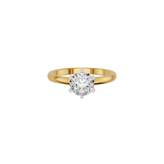 Princess Crown Diamond Ring 18 KT / Yellow Gold / 18