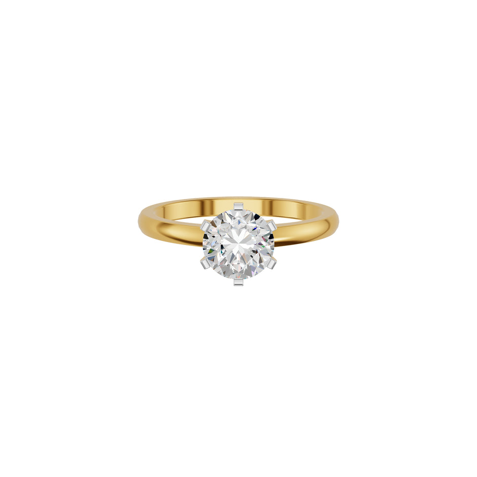 Princess Crown Diamond Ring 18 KT / Yellow Gold / 18