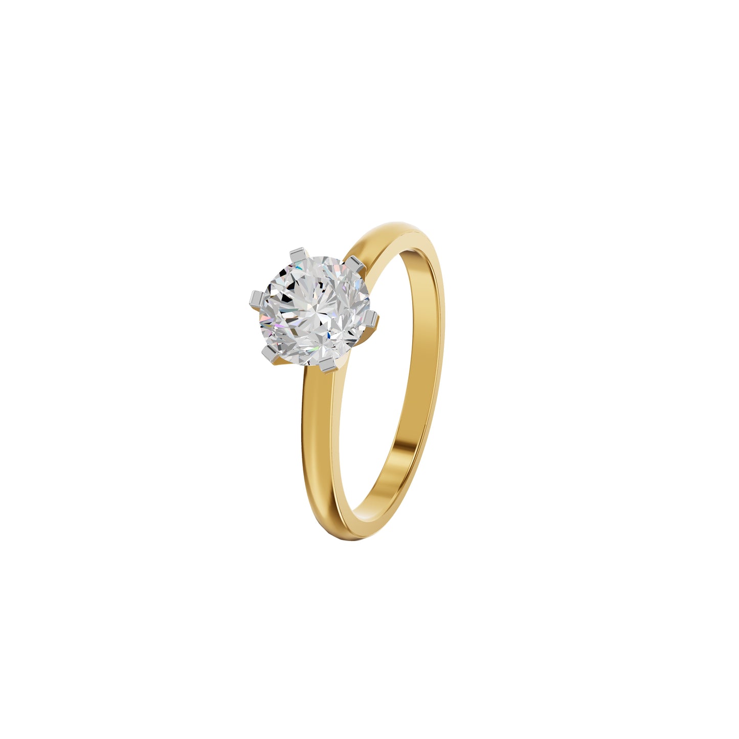 Princess Crown Diamond Ring 18 KT / Yellow Gold / 18