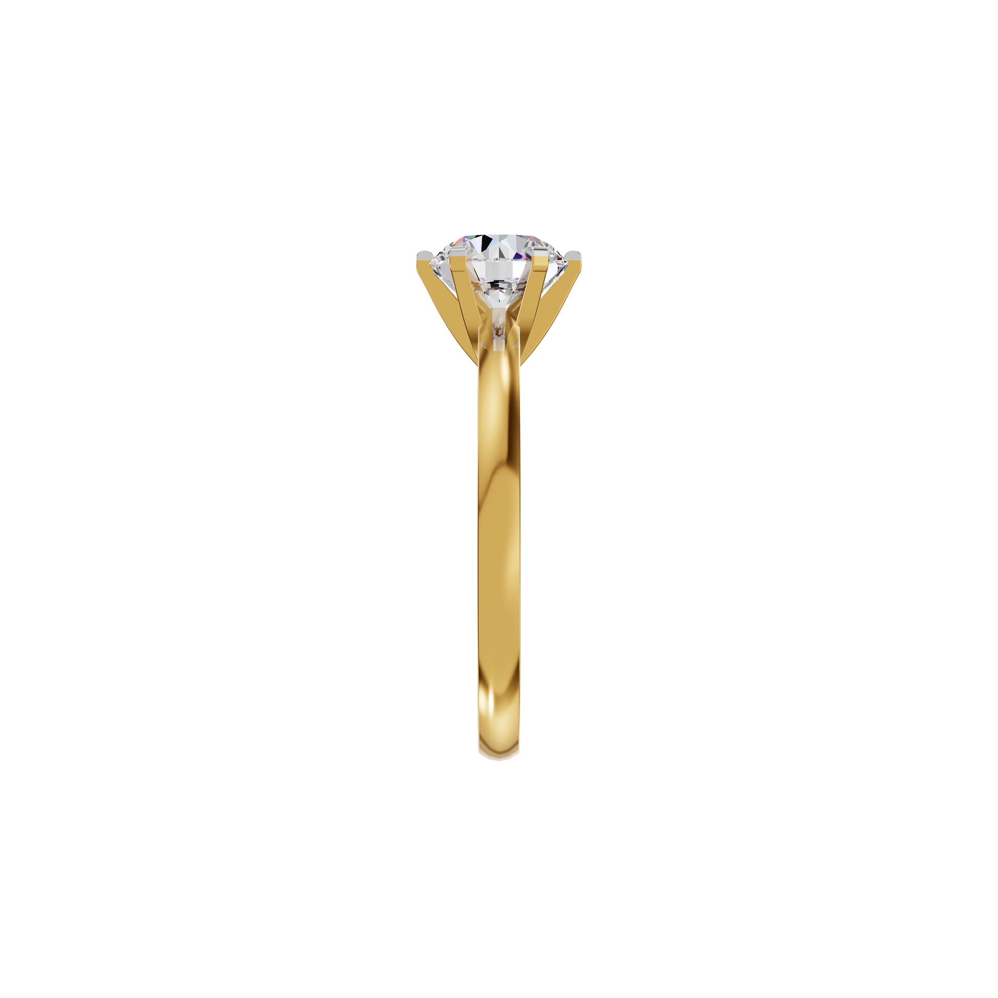 Princess Crown Diamond Ring 18 KT / Yellow Gold / 18