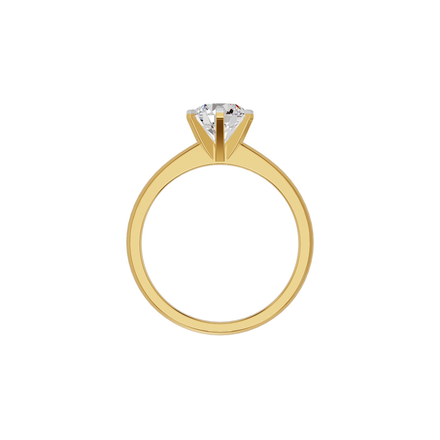 Princess Crown Diamond Ring 18 KT / Yellow Gold / 18