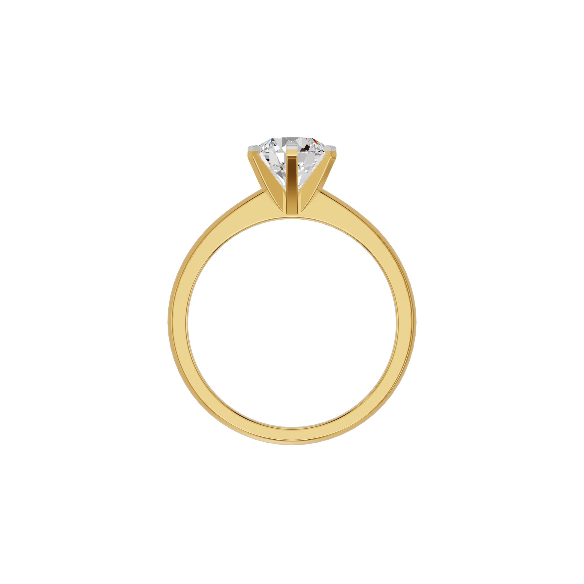 Princess Crown Diamond Ring 18 KT / Yellow Gold / 18