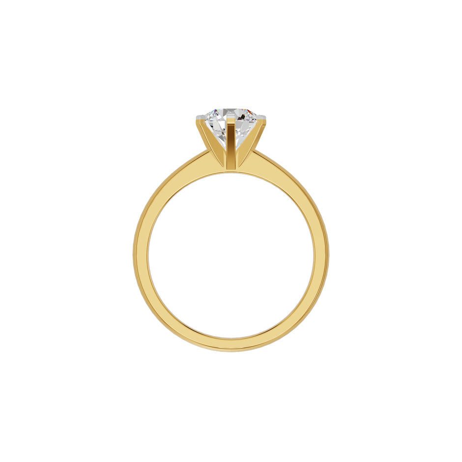 Princess Crown Diamond Ring 18 KT / Yellow Gold / 18