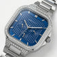 Meridian, 39MM Square Case, Quartz Analogue Watch with Metal Strap for Men, 50M Water Resistance