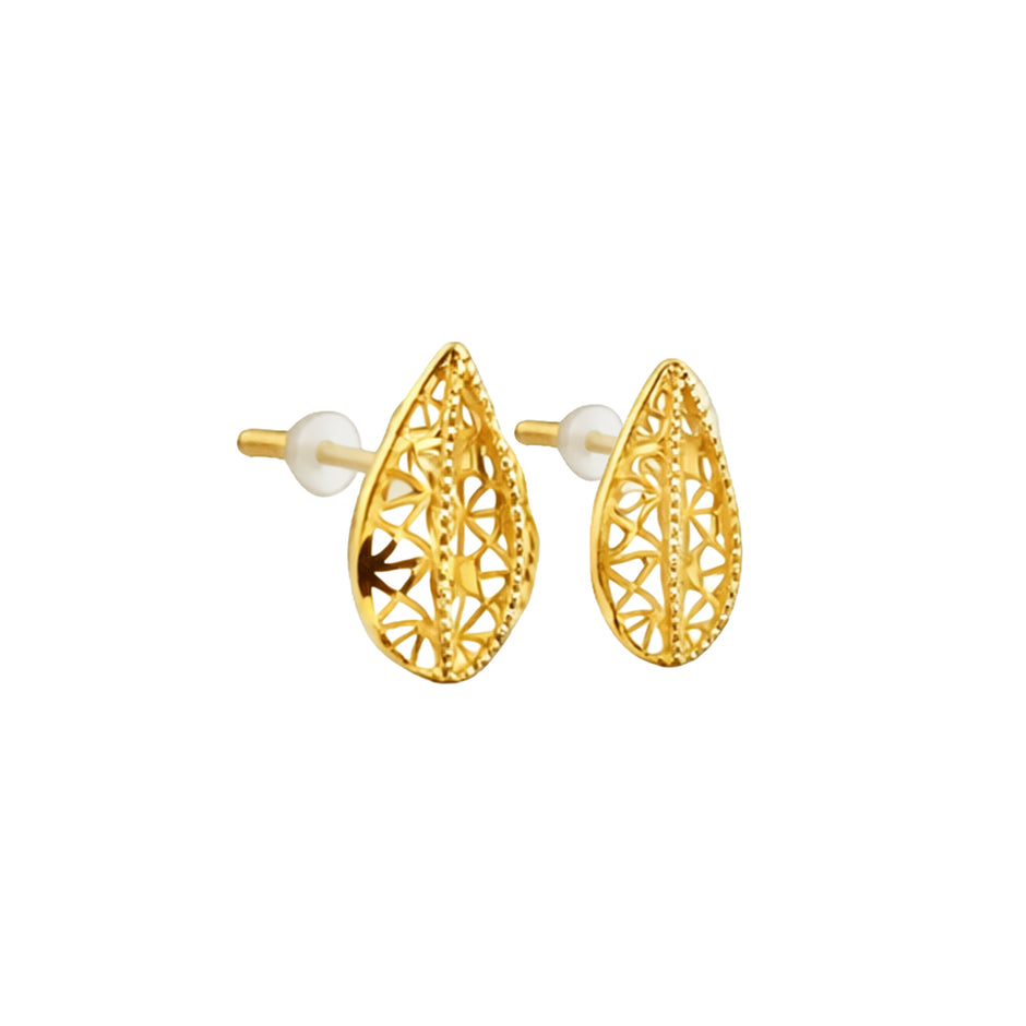 Intricate Filigree Gold Earrings