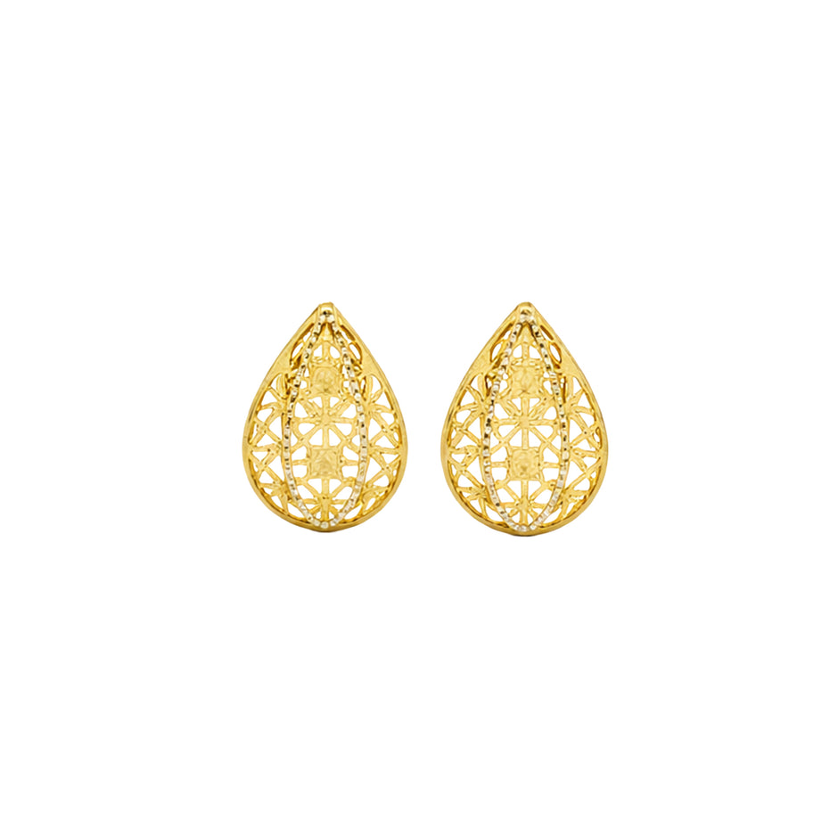 Intricate Filigree Gold Earrings
