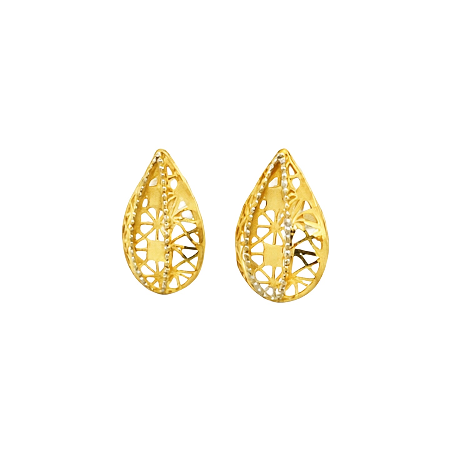 Intricate Filigree Gold Earrings