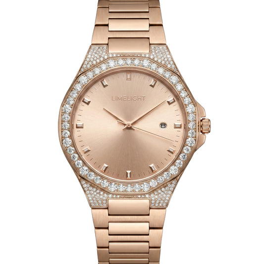 Gradiant Lustre, 41MM Round Case, Quartz Analogue Watch with Metal Strap for Men, 50M Water Resistance