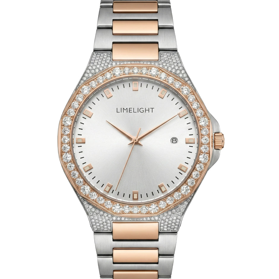 Gradiant Lustre, 41MM Round Case, Quartz Analogue Watch with Metal Strap for Men, 50M Water Resistance