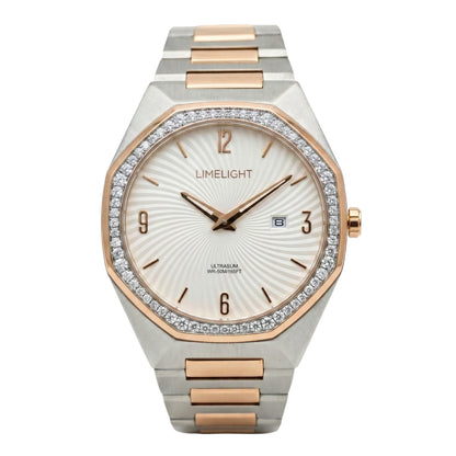 Sunray Series, 42MM Round Case, Two Toned Quartz Analogue Watch with Metal Band for Men, 50M Water Resistance