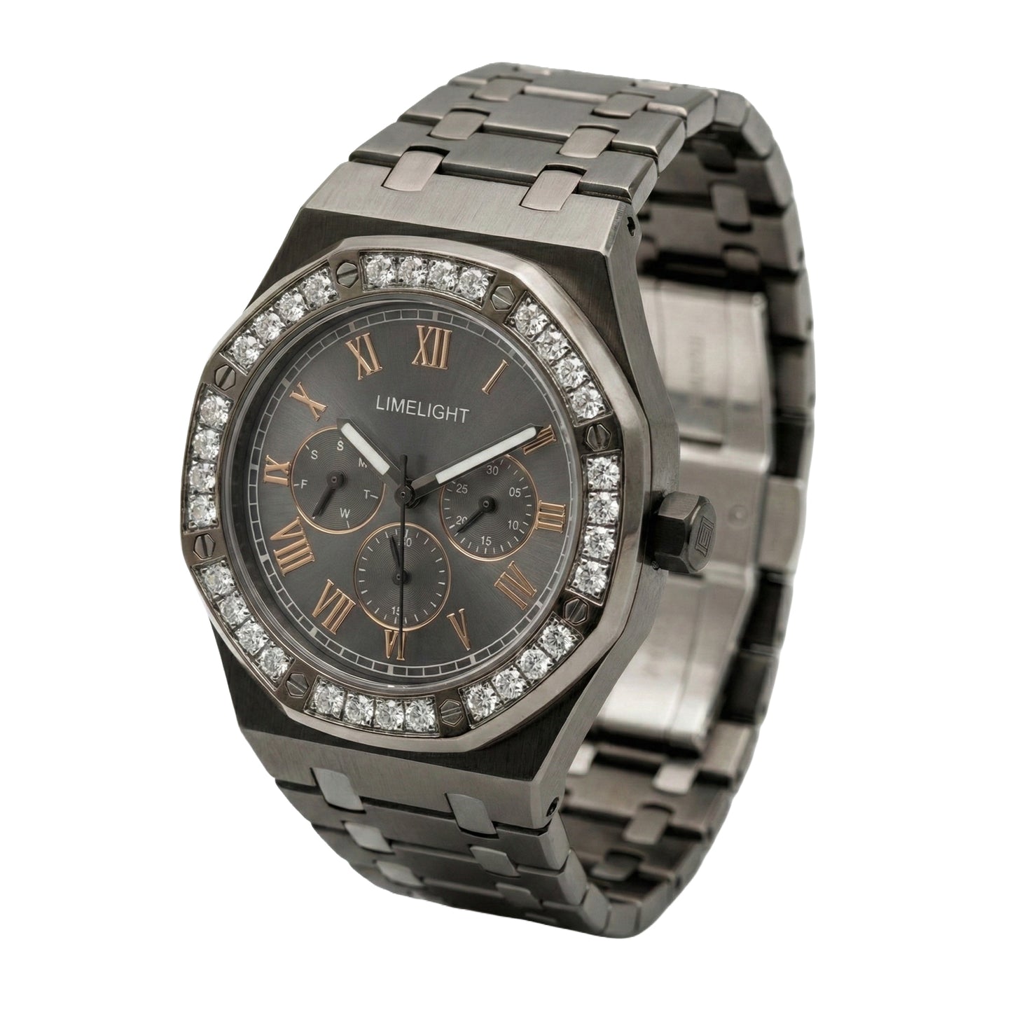 Octavia Royale, 42MM Round Case, Quartz Analogue Watch with Metal Strap for Men, 50 MM Water Resistance