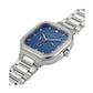 Meridian, 39MM Square Case, Quartz Analogue Watch with Metal Strap for Men, 50M Water Resistance